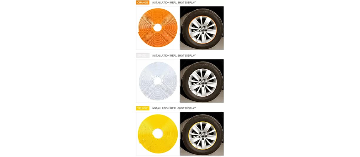 Banda Protectie Jante cu Dublu Adeziv AutoREY® Premium Inele Protectie din Cauciuc, Rola de 8 Metri - Rosu - imagine 15